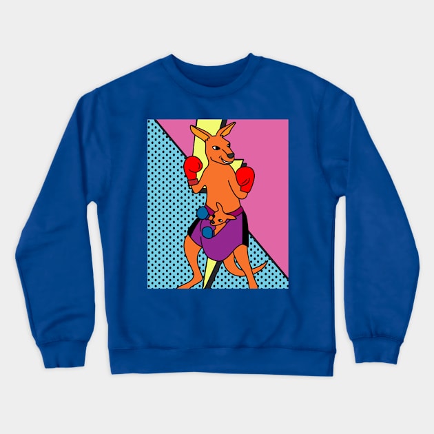 Boxing Glove Boxing Kangaroo Fighting Crewneck Sweatshirt by flofin